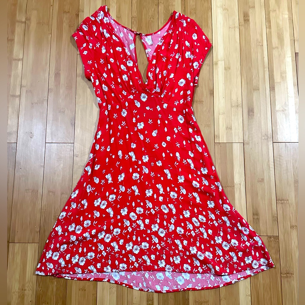 Free People Red Floral Mini Dress